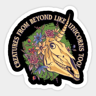 Creatures from Beyond like Unicorns too! Graphic Sticker